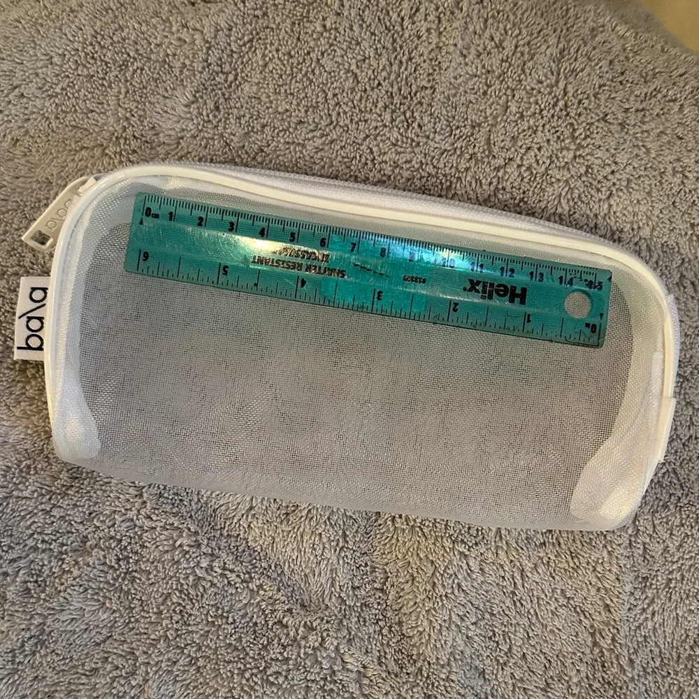 White Mesh Pencil Makeup Travel Case